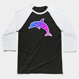 Dolphin in Low Poly with Blue and Pink Gradient Baseball T-Shirt